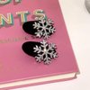 Christmas Snowflake Hair Clips, 4 Pcs Rhinestone Barrettes, Flocking Alligator Clips, Holiday Gift Set