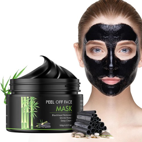BYOTOUTY Peel Off Face Mask for Women & Men, Charcoal Face Mask for Blackhead Remover, Pore Cleaner, Black Head Remover Mask for Nose, Skin Care, Peeling Facial Masks for Deep Cleansing 4.23 Oz