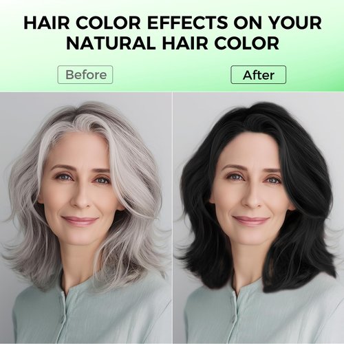 BELEZALIB Black Hair Dye Shampoo for Woman & Man, Argan Hair Color Shampoo 3 in 1, Semi-Permanent Gray Hair Coverage, Mild Formula, Lasts 30 Days(16.90 oz)