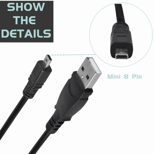 SLLEA 3.3ft USB Mini-8pin Charger +Data SYNC Cable for Casio Camera Exilim EX-N5 s N5 bk EX-H50 s