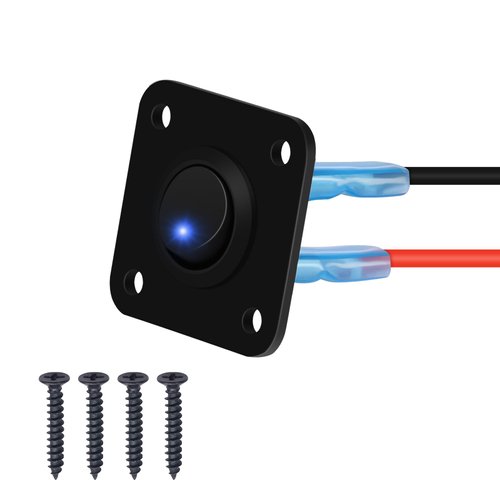 RVZONE Rocker Toggle Switch Panel, DC 12V 20A Blue LED Switch Panel USB Charger Rocker Switch Round Lighted ON Off SPST Switch Control for Ships, Yachts, RVs, Buses, Trailer, Camper, Boat etc