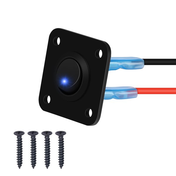 RVZONE Rocker Toggle Switch Panel, DC 12V 20A Blue LED Switch Panel USB Charger Rocker Switch Round Lighted ON Off SPST Switch Control for Ships, Yachts, RVs, Buses, Trailer, Camper, Boat etc