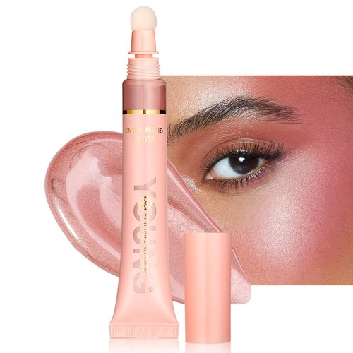 YOUNG VISION Shimmer Blush Wand - Liquid Blush for Cheeks, Cream Blush Makeup, Radiant Peach Sparkle, 0.33 fl oz