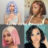 Savasana Lilac Human Hair Bob Wig 13x4 Lace Front Glueless Wigs 180% Density 12 Inches Straight Bob Wigs