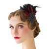 Gangel 1920s Flapper Headband Great Feather Hair Clip Roaring 20s Headpiece Vintage Flower Hairband Harlem Nights Prom Headbands for Women (black)