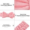 Casoty 6 Pcs Make Up Headbands, Bow Hair Band, Soft Coral Fleece Facial Headband, Spa Headband for Washing Face, Towel Headband for Face Washing Shower Skin Care Yoga
