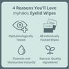 MyHalos 48 Hydrating Eyelid Wipes for Dry Eye Relief and Computer Vision Syndrome - Moisturising and Soothing Eye Wipes for Dry Eyes, Helps with Blepharitis - Gentle Formula with Tea Tree