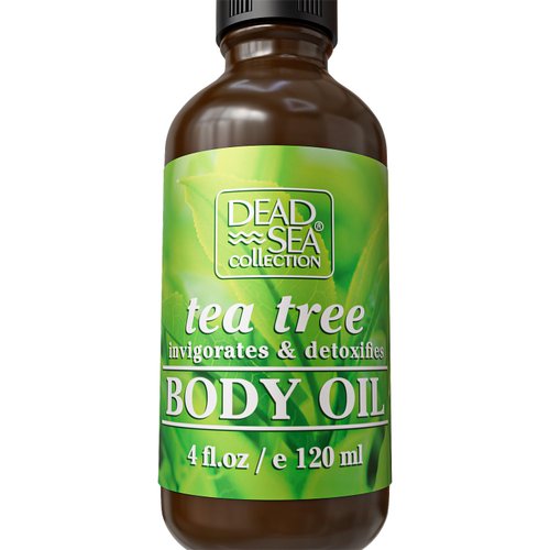 Dead Sea Collection Body Oil for Dry Skin - Tea Tree & Vitamin E Moisturizing Oil - Anti-Aging and Skin Elasticity Support - (4 fl.oz)