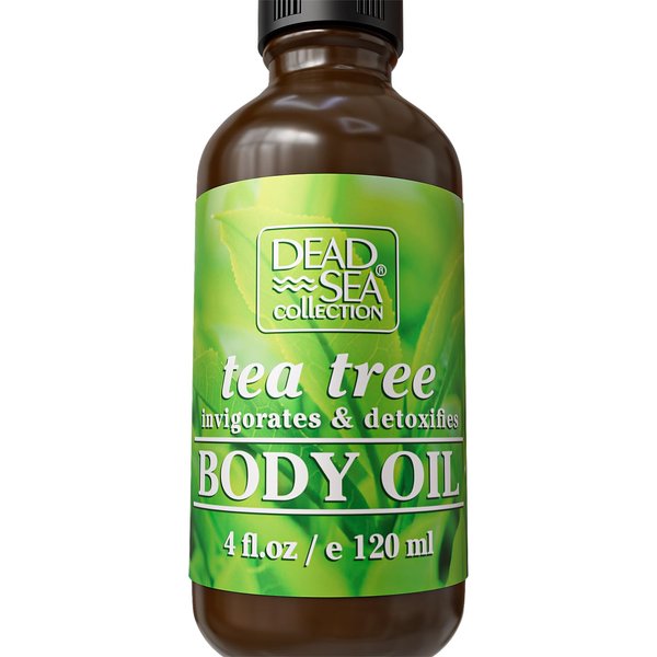 Dead Sea Collection Body Oil for Dry Skin - Tea Tree & Vitamin E Moisturizing Oil - Anti-Aging and Skin Elasticity Support - (4 fl.oz)