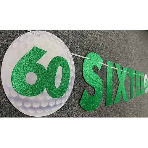 60th Birthday Decorations Women Men Pre-Strung Glitter Golf Birthday Party Decor Sign Funny Banner 60th Bday Party Supplies Sixtee Golf Theme Party Supplies 60 Birthday Banner Party Decoration