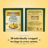 Twinings Lemon & Ginger Tea - Refreshing Ginger Root and Lemon Tea, Naturally Caffeine-Free Herbal Tea Bags Individually Wrapped, 50 Count