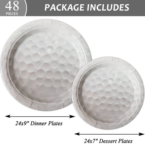 gisgfim 48 Pcs Golf Birthday Plates Supplies Paper Golf Party Decorations Sports Theme Dessert Dinner Plates Disposable Golf Party Favors Decoration for Boy birthday party Baby Shower