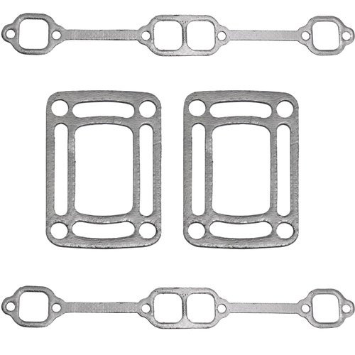 Zreneyfex 39880 Exhaust Manifold Gasket Set Compatible with Mercruiser 5.0 Mpi 5.7 350 Mag Riser Block V8 Replaces 18-4349