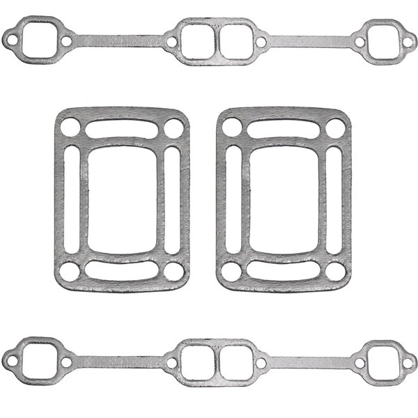 Zreneyfex 39880 Exhaust Manifold Gasket Set Compatible with Mercruiser 5.0 Mpi 5.7 350 Mag Riser Block V8 Replaces 18-4349