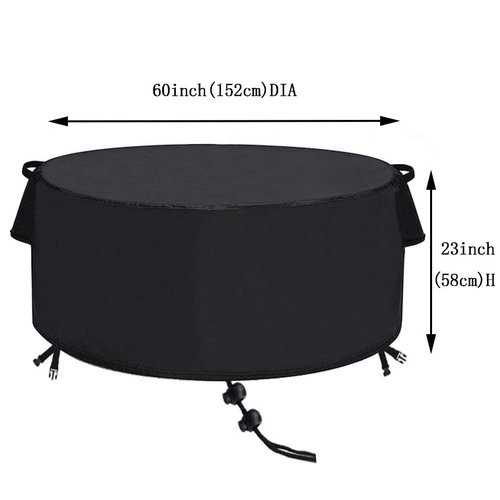 TheElves Fire Pit Cover,60 Inch Firepit Covers Round Waterproof Outdoor Patio Firelace Cover - 60 x 23 Inch