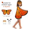 D.Q.Z 6 Pcs Girls Fairy Butterfly Wings for Kids Halloween Costumes with Antenna Headband Mask Party Favors (Purple-Orange)
