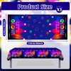 Tegeme 3 Pieces Glow Tablecloth 86 x 51 Inch Glow in The Dark Tablecloth Disposable Tablecloths for Glow Theme Neon Party Black Light Party Supplies