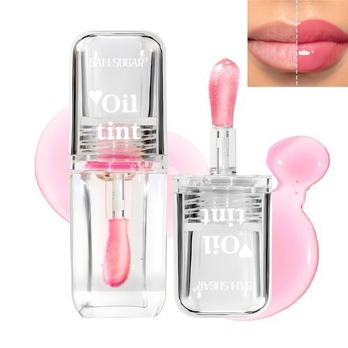 Magic Color Changing Moisturizing Lip Glow Oil,Plumping Clear Lip Gloss Color Changing Lip Oil Tint, Long Lasting Nourishing Big Brush Hydrating Lip Balm Non-sticky Lip Gloss (03#, 4ml)