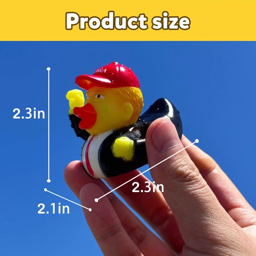 Donald Trump Rubber Ducks Bulk, 6 Pack Small 2.3 Inch, Funny Trump Duckies for Jeep Ducking, Trump 2024 Election Gifts, Bath Toys for Kids & Adults, Car Dashboard Decorations