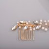 Hair Vine for Women Bridal Hair Comb for Bride Pearls Crystal Hair Comb Slide GOLD