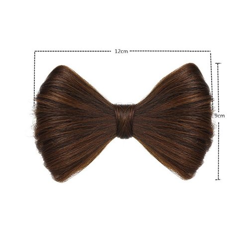 ccHuDE 2 Pcs Bowknot Wig Clips Fake Hair Buns Clip Hair Bow Hairpiece Barrettes Hair Extensions Clips Decorative Hair Styling Clip for Women Girls Light Brown