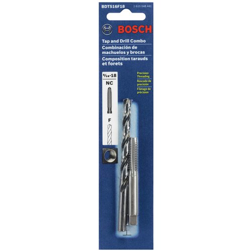 BOSCH BDT516F18 5/16-18 Plug Tap and Size F Drill Bit Combo Set