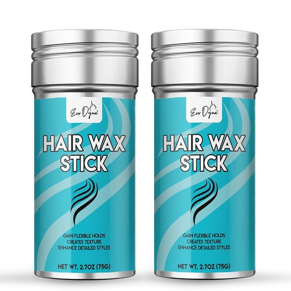 Evo Dyne Hair Wax Stick, (2.7 oz) - Gain Flexible Holds | Uni-Sex Formula, Wax Stick for Hair & Compatible with Wigs - Gain Enhance Detailed Styles (2-Pack (5.4 oz))