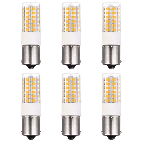Makergroup BA15s Single Contact Bayonet LED 12V S8 1141 1156 LED Light Bulb 3W 2700K-3000K for Outdoor Landscape Lighting Path Deck Lights RV Lights Warm Color 6pcs
