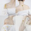 Oottati 15 Sheets Temporary Tattoo Stickers For Women Yellow White Daisy Flower Words Suit for Wrist Hand Neck