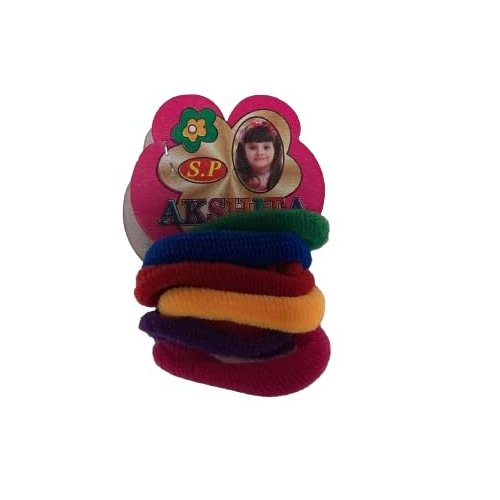 Generic Jyotienterprisess Hair Rubber Bands Pack of 6 Elastic Material, Strong and Durable, for Various Hairstyles Multicolor