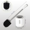 Toilet Brush and Holder, 2 Pack Compact Size Toilet Bowl Brush with Stainless Steel Handle, Small Size Plastic Holder Easy to Hide, Space Saving for Storage, Drip-Proof, Easy to Assemble Deep Cleaning