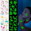 Konsait Temporary Tattoos for Kids, 120 Pcs Luminous Tattoos Stickers Mermaid, Pirate, Dinosaur, Butterfly, Car, Space, Shark, Autobots, Animal Tattoos for Girls Boys Party Favors Supplies