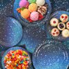 Starry Galaxy Party Supplies,Night Sky Party Tableware,Outer Space Theme Birthday Party Decoration Disposable Dinnerware Set Paper Plates Napkins Tablecloth for Boys Girls Birthday Serve 25 Guests