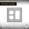 [2 Pack] BESTTEN 2-Gang Combination Metal Wall Plate with Protective Film, 1-Duplex/1-Decor, Corrosion-Resistant Stainless Steel Outlet and Switch Cover, Standard Size, Brushed Finish