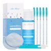 AuReve Eyelash Extension Remover 20ml Lash Remover For Lash Extensions Lash Glue Remover Cluster Lash Remover With Lash Brush & Cotton Swabs & Cleansing Eco Pads Diy At Home Mild Non-Irritating