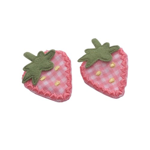 2Pcs Fabric Strawberry Hair Clips for Women Girls Sweet Hairpins Pink Barrettes Duckbill Hair Acc...