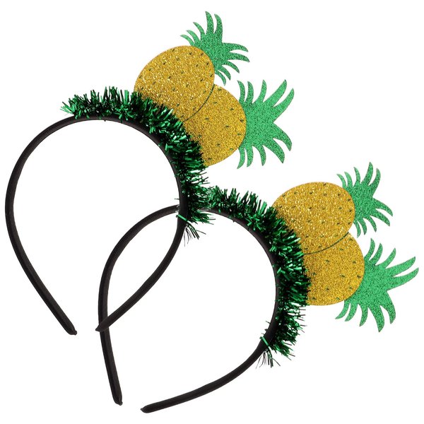 Beaupretty Luau Party Decorations Girl Headbands Turban Headband 2pcs Pineapple Fruit Hair Hoop Hawaiian Hairband Summer Party Headwear (Yellow) Sparkle Headband Headbands Girls Hair Accessories