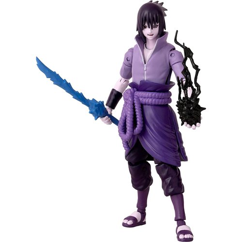 BANDAI Anime Heroes Action Figure Uchiha Sasuke Rinnegan/Mangekyo Sharingan | 17cm Sasuke Figure with Extra Hands and Accessories | Naruto Shippuden Anime Figure Action Figures for Boys and Girls