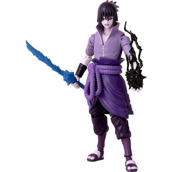 BANDAI Anime Heroes Action Figure Uchiha Sasuke Rinnegan/Mangekyo Sharingan | 17cm Sasuke Figure with Extra Hands and Accessories | Naruto Shippuden Anime Figure Action Figures for Boys and Girls