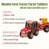WoodenEdu Wooden Tractor Toys for Toddlers 1-3, Baby Vehicle Toys Hand Push Car Toys for 1 2 3 Year Old Boys Girls (Red)