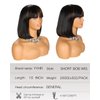YYHR Short Bob Wig With Bangs 10" Black Mix Brown Yaki Straight Hair Daily Costume Wig Soft Light Synthetic Hair Replacement Wigs Heat Resistant (10 Inch, F1B/30)