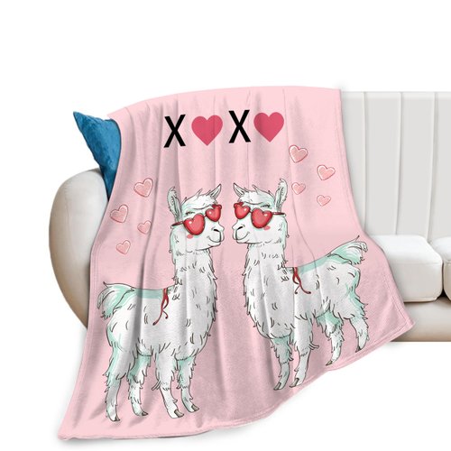 Llama Blanket Soft Cozy Cute Llama Plush Throw Blanket Warm Love Llama Alpaca Flannel Fleece Bedding Stuff Decor Blanket Gifts for Lover Teens Kids Girls Boys Women Adults Bed Travel 40"x50"