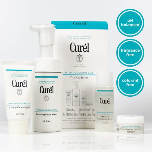 Curel Japanese Skin Care Travel Size Toiletries, for Dry, Sensitive Skin, Travel Size Face Wash, Travel Size Lotion, Travel Size Makeup Remover