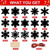 Whaline 120Pcs Christmas Snowflake Scratch Paper Art Rainbow DIY Scratch Art Set Magic Scratch Paper Off Cards with 120Pcs Ribbons and 60Pcs Wooden Styluses for Winter Crafts Ornaments Party Games