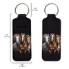 Tongluoye Horse Chapstick Holder for Women Small Gifts Lip Balm Keychain Holder With Clip-On Sleeve Pouch Stockings Stuffers Travel Accessories Lipstick Case Black