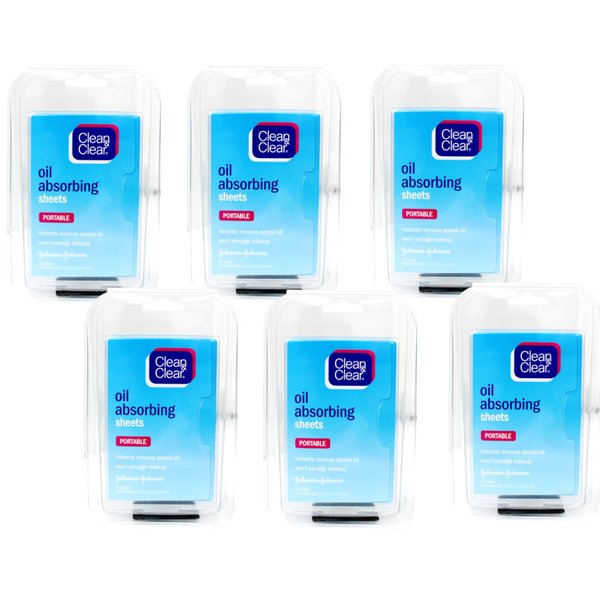 Clean & Clear Oil Absorbing Sheets - 50 Sheets, Pack of 6