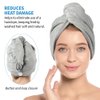 ForPro Professional Collection Premium Microfiber Hair Towel Wrap, 2-Pack Quick Drying Hair Turban for Women, 10" x 26", Cool Grey + Sky Blue