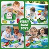 Toy Boat Bath Toys for Toddlers with 4 Mini Car Toys and 4 Bath Boat Squirters, Kids Ferry Boat for Bathtub Bathroom Pool Beach Toys
