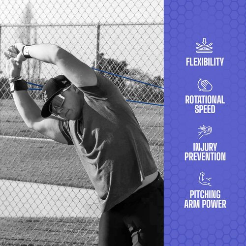 BB Bands Sports Exercise Baseball/Softball Training Aid Pitching Arm Strength Quarterback Warmup Stretching Resistance Bands j (Black, Adult)