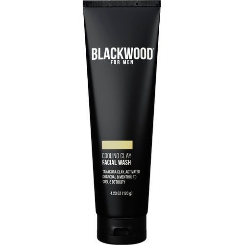 Blackwood For Men Cooling Clay Face Wash - Activated Charcoal, Menthol, & Tanakura Clay Cleanser & Mask for Deep Cleansing & Acne Treatment - Sulfate Free, Paraben Free, & Cruelty Free (4.23 oz)